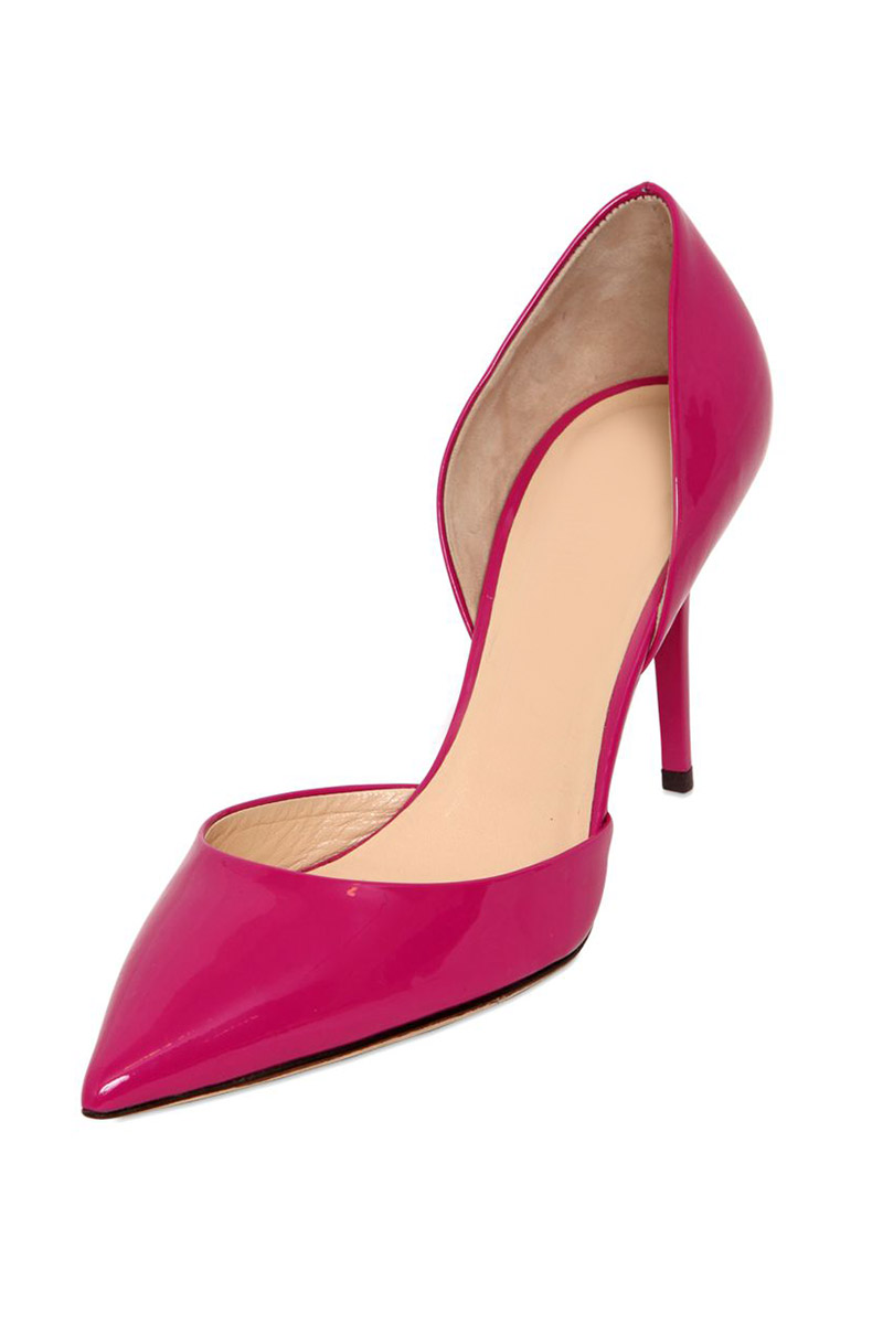 Rose Red Side Cut Out Pointed Toe Pumps