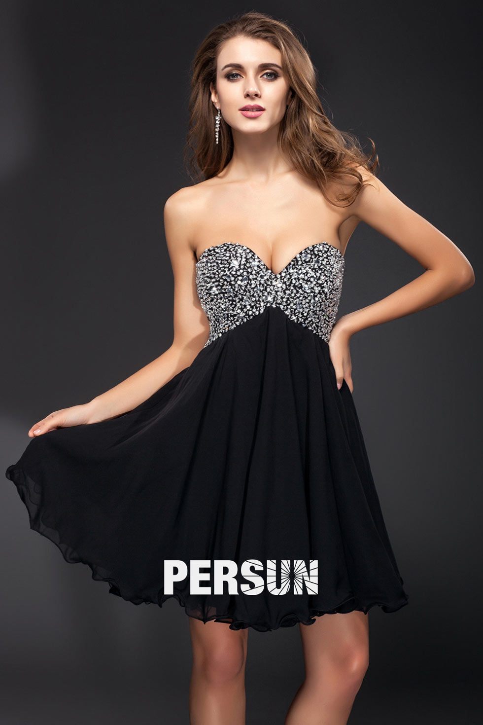 Buy Affordable Sexy Strapless A line Sequins Cocktail evening dress UK