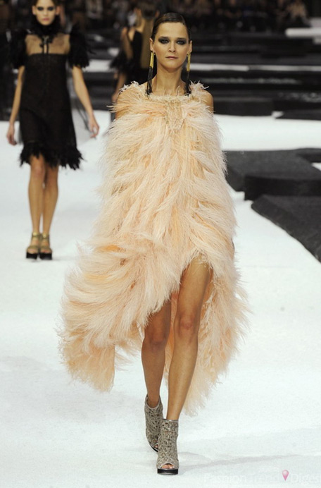 sexy leather luxury Chanel Spring 2011 evening gown