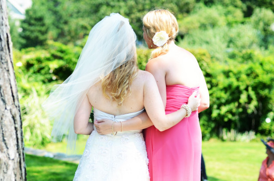 bride and bridesmaid friendship