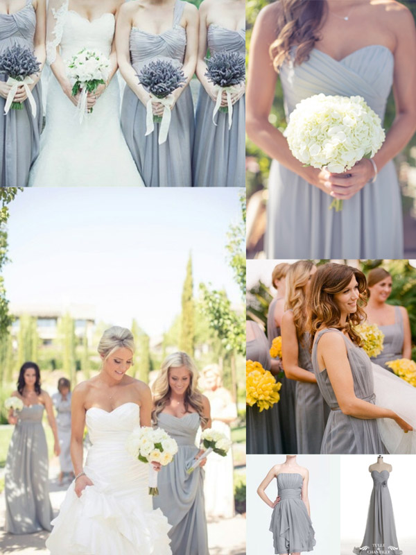 cheap gray Bridesmaid Dresses