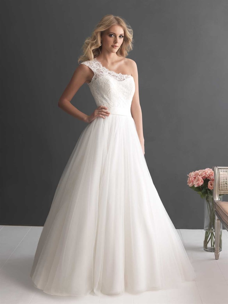 cheap one shoulder Wedding Dresses