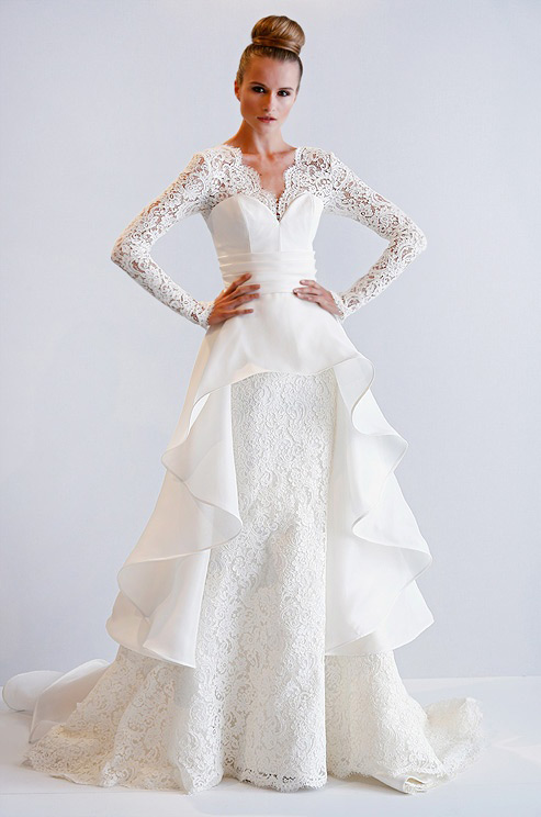 vintage lace Wedding Dresses with sleeves